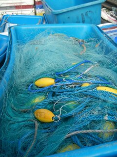 FISHING GEAR Retirement RIGGED NETS(Wreck) & L BLUE BINS New Coils ROPE more - ID:122651